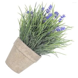 Decorative Flowers Artificial Lavender Plant Indoor Plants Vases Home Decor Potted Decorate