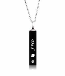 Fashion Jewellery Mom and Dad Black Cube Single Stainless Steel Pendant Necklace Urn Kit Cremation Ashes Jewelry6204227