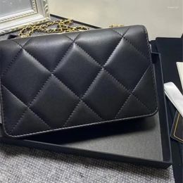 Evening Bags Top Quality Genuine Leather Luxury Designer Handbag Women's Crossbody Bag Soft Metal Chain Flip Shoulder