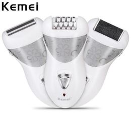 Kemei KM505 3 in 1 Electric Rechargeable Cordless Epilator Shaver Face Body Hair Removal Lady Bikini Shaving Machine1067662
