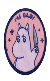 Cute Moomin Sew On Patches Tell Me I039m Baby Funny Cartoon Animation Jewelry3382003