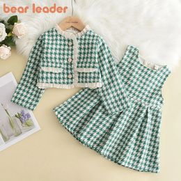 Bear Leader Baby Girls Clothes Set Autumn Winter Cartoon Grape Clothing Set Kids Knitted Sweet Outfit Children Clothes Suit 240127