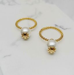 For women for girl Real 18K Gold Plated Brand Pearl Real Gold Plated Brand Cluster Cocktail Rings Ring Letter Fashion4203699