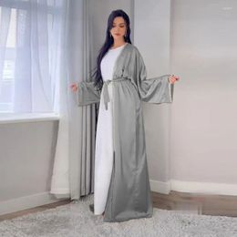 Ethnic Clothing Large Size Moroccan Caftan Woman Abaya Diamond Modern And Fashionable Satin Outer Cover Turkey Custom Dresses Dubai MQ058