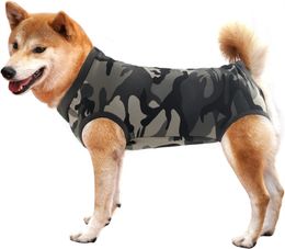 Dog Recovery Suit Abdominal Wound Puppy Surgical Clothes Post-Operative Vest Pet After Surgery Wear Substitute E-Collar & Cone