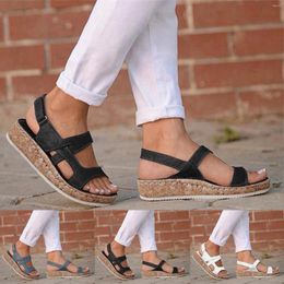 Sandals Women's Summer Non Slip Hook Loop Fish Mouth Wedges Beach Open Toe Breathable For Women Casual Wide Width