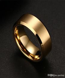 Creative Simple Smooth Pure Tungsten Titanium steel Ring stainless steel For Men Women Gifts KKA19346281634