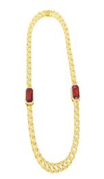 WholeMen039s hip hop with 2 Ruby Diamond alloy necklace 014691160