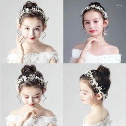 Hair Accessories Bohemian Bridal Headband Girls Imitated Pearl Flower Wreath Headdress Romantic Wreaths Girl