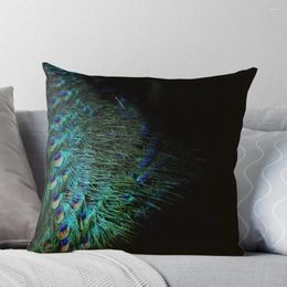Pillow Peacock Feathers On A Black Background Throw Pillowcase Sofas Covers Decorative Sofa S