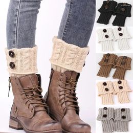 Women Socks Fried Dough Twists Wool Solid Color Crochet Boot Cover Keep Warm Toppers Gaiters