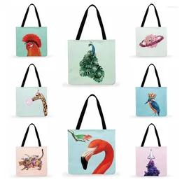 Shopping Bags Women Casual Tote Colourful Friends Painting Print Bag Ladies Shoulder Foldable Reusable Outdoor Beach