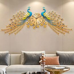 Wall Clocks Peacock Creative Simple Chinese Fashion Silent Watch Large Luxury Art Mural Reloj De Pared Home Decoration