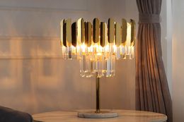 Modern crystal table lamp bedroom bedside lamp stainless steel gold luxury living room decoration table lamp3459248