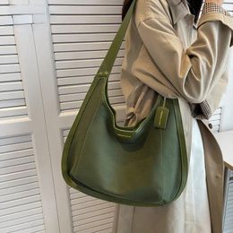 Evening Bags Large Capacity Retro Handbags For Women 2024 Winter Designer Luxury Oxford Cloth Female Green Single Shoulder Shopper Purse