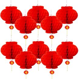 20pcs 8 Inch Diameter 20cm Traditional Chinese Red Lantern For Year Decoration Hanging Festival Paper 240127
