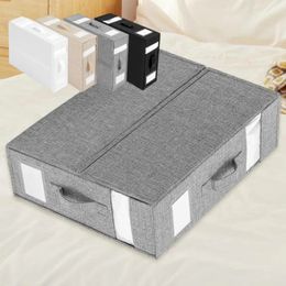 Bed Sheet Organizer Large Capacity Foldable Closet Storage Visual Windows Quilt Clothes Storage Bag for Bedding Clothes Blankets 240125