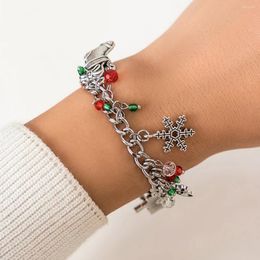 Charm Bracelets Lacteo Creative Boot Snowflake Gloves Christmas Bracelet For Women Trendy Crystal Beads Bangle Girl Festival Party Jewellery