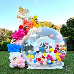 free ship to door outdoor activities 4 diameter+1.2m tunnel clear bubble house wedding party inflatable globe camping tent