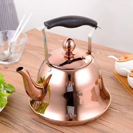 Water Bottles 1L/1.5L/2L High Grade Golden Kettle 304 Stainless Steel Teapot Induction Cooker Use Tea Pot