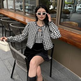 Designer Women's Dresses Plaid Stripe Black Velvet Fabric Women's Short Slim Jacket Camisole Dress 2 Piece Set