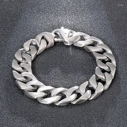 Link Bracelets European And American Men's Titanium Steel Jewelry Casting Frosted Denim Bracelet Creative Domineering Retro