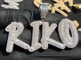 A Z Double Layer Letters Pendant Necklace Zirconia Necklaces Hip Hop Jewellery Men Women Gifts8905169