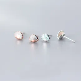 Stud Earrings MloveAcc 925 Sterling Silver Rose Gold Jewellery Fashion Cute Shell Shape For Women Party