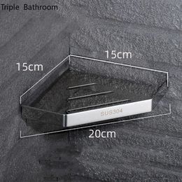 Bathroom Stainless Steel Shower Shelf Wall-mounted Triangle Basket Corner Stand Shampoo Shower Gel Storage Holder Accessories 240131