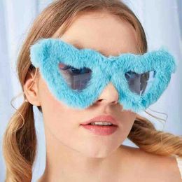 Sunglasses Plush Peach Heart Shape Women's Brand Designer Fashion Sun Glasses Women Outdoor Personality Eyewear UV400