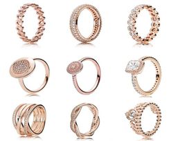 13 Styles Solid 925 Silver Rose Gold Timeless Elegance Love Eternal Braided Rings For Women Wedding Gift Fine Europe Jewelry5487051