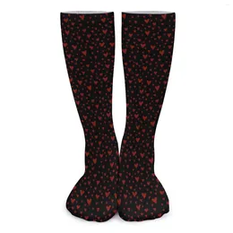 Women Socks Red Hearts Love Valentine Vintage Stockings Unisex High Quality Outdoor Winter Printed Anti Skid