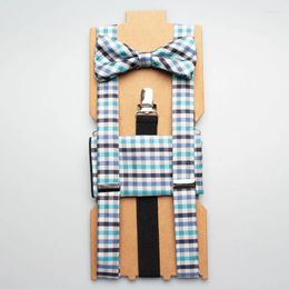 Bow Ties Men's Adult Y-shaped 3-clip Jacquard Fabric Adjustable Elastic Strap Western Pants Sling