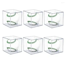 Jewelry Pouches 6Pcs Baseball Display Case UV Protected Acrylic Box Clear Memorabilia Autograph Ball Showcase