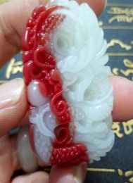 Jade twin dragon pendant delivered of charge in hetian xinjiang China C126938739936