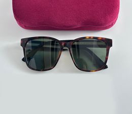 Classic Square Sunglasses Havana Green Lenses 0417 Women Mens Sunframe Shades Sonnenbrille Sunnies Gafas de sol UV400 Eyewear with Box
