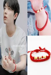 Xiao Zhan Celebrity Inspired Bracelet of Red String Lucky Transshipment Endorsement Rope Ornament Female Design Hand Line Handmade4188317