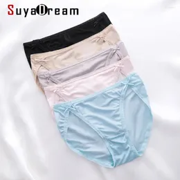 Women's Panties SILK Women Sexy Natural Hipster Beriefs Seamless Underwear Lingerie Culotte PINK