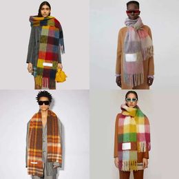 New top keep warm shawl scarf womens style colorful plaid cape shawl warm long scarves stole men and women general style scarf