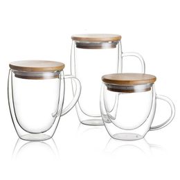 250ml350ml450ml Beer whiskey wine glasses drinking glass Tumbler holder cup Coffee cups Tea mug with lid Double wall mugs 240127