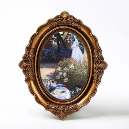 6/7inch Vintage Picture Frame Antique Tabletop Po Frame Resin Po Frame Wedding Resin Po Frame for Tabletop Bedroom 240131