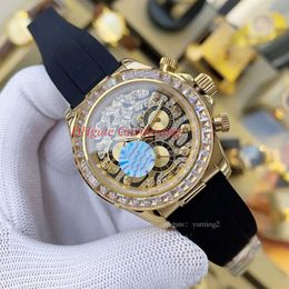Mens Diamond Watches 116588 116595 Rose Gold Tiger Watch Automatic Movement Crystal Wristwatch No Chronograph Christmas Present