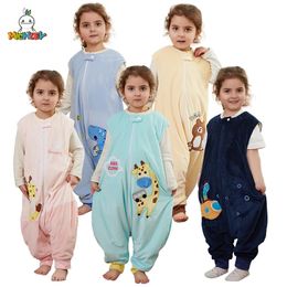 MICHLEY Unisex Cartoon Children Baby Sleeping Bag Sack With Feet Sleeveless Sleepwear sleepsack Pajamas For Girls Boys Kids 1-6T 240122