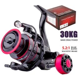 Max Drag 30KG Right/left Inter-Changeable Handle Spool Fishing Reel Gear 5.2 1 Ratio High Speed Spinning Reel Casting Reel 240125