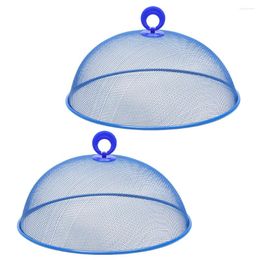 Dinnerware Sets 2 Pcs Wrought Iron Cover (28cm Blue) 2pcs Metal Grid Mesh Protector Dome Tent Outdoor Covers