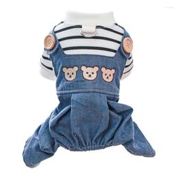 Dog Apparel Costume With Arm & Legs Cats Clothes Jeans And T-Shirt Outfits Small Animal Holiday For Puppies Dogs