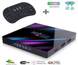 1 Piece H96 Max android tv box 90 RK3318 2GB 16GB Dual Wifi 24G 5G Set Top Box with wireless keyboard2743219