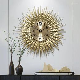 Wall Clocks Metal Clock Modern Design Living Room Decoration Large Mute For Home Crafts Watches Reloj De Pared