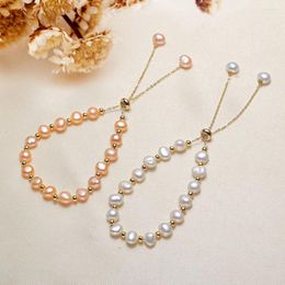 Link Bracelets Freshwater Pearl Baroque Shape Adjustable Bracelet Jewelry.