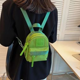 School Bags Mini Backpacks For Women 2024 Kawaii Backpack Girls Green Shoulders Bag Travel Knapsack Crossfit Packbag Korean Purse Ins